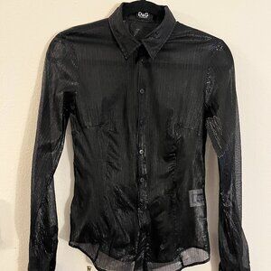D&G BLACK SHEER BLOUSE SIZE IT40